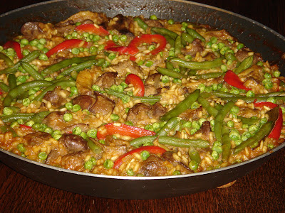 Zöldséges-csirkeaprólékos paella Zöldséges-csirkeaprólékos paella